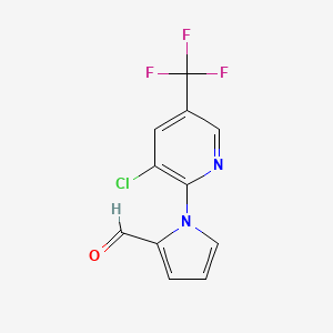 molecular formula C11H6ClF3N2O B1636166 1-[3-Chloro-5-(trifluoromethyl)-2-pyridinyl]-1H-pyrrole-2-carbaldehyde CAS No. 321430-69-7