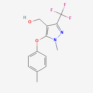 molecular formula C13H13F3N2O2 B1636179 [1-Methyl-5-(4-methylphenoxy)-3-(trifluoromethyl)-1H-pyrazol-4-yl]methanol CAS No. 400073-97-4