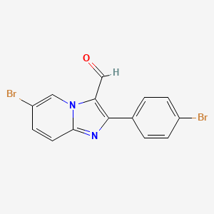 molecular formula C14H8Br2N2O B1636195 6-Bromo-2-(4-bromophenyl)imidazo[1,2-a]pyridine-3-carbaldehyde 