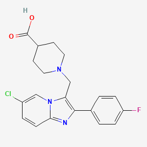 molecular formula C20H19ClFN3O2 B1636203 1-((6-Chloro-2-(4-fluorophenyl)imidazo[1,2-a]pyridin-3-yl)methyl)piperidine-4-carboxylic acid 