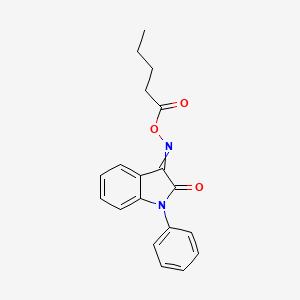 molecular formula C19H18N2O3 B1636244 [(2-Oxo-1-phenylindol-3-ylidene)amino] pentanoate 