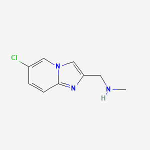molecular formula C9H10ClN3 B1636292 (6-氯-咪唑并[1,2-A]吡啶-2-基甲基)-甲基-胺 CAS No. 554407-29-3