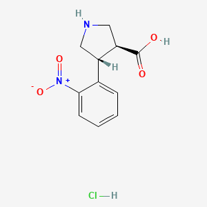 molecular formula C11H13ClN2O4 B1636326 (3S,4R)-4-(2-Nitrophenyl)pyrrolidine-3-carboxylic acid;hydrochloride 