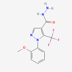 molecular formula C12H11F3N4O2 B1636356 5-(Trifluoromethyl)-1-(2-methoxyphenyl)-1H-pyrazole-4-carbohydrazide 