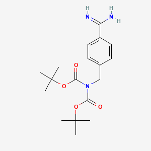molecular formula C18H27N3O4 B1636367 N,N-Di-Boc-4-aminomethyl benzamidine 