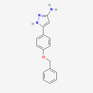 molecular formula C16H15N3O B1636382 5-(4-Benzyloxy-phenyl)-2H-pyrazol-3-ylamine 