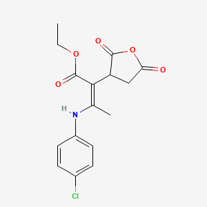 molecular formula C16H16ClNO5 B1636420 ethyl (Z)-3-(4-chloroanilino)-2-(2,5-dioxooxolan-3-yl)but-2-enoate 