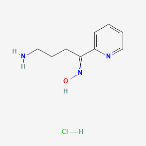 molecular formula C9H14ClN3O B1636422 N-(4-Amino-1-pyridin-2-ylbutylidene)hydroxylamine;hydrochloride 