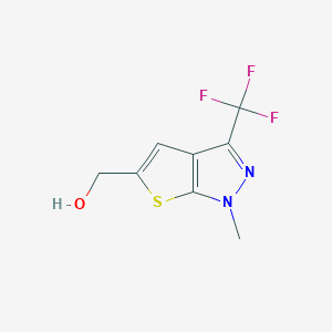 molecular formula C8H7F3N2OS B1636424 [1-甲基-3-(三氟甲基)-1h-噻吩并[2,3-c]吡唑-5-基]甲醇 CAS No. 338982-22-2