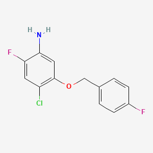 molecular formula C13H10ClF2NO B1636432 4-Chloro-2-fluoro-5-[(4-fluorobenzyl)oxy]aniline CAS No. 453557-77-2