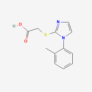molecular formula C12H12N2O2S B1636494 {[1-(2-methylphenyl)-1H-imidazol-2-yl]thio}acetic acid CAS No. 851468-02-5