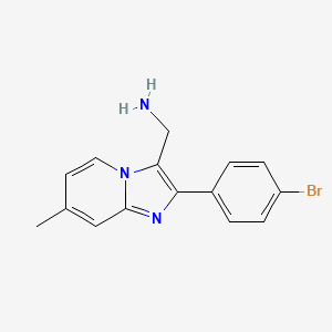 (2-(4-Bromophenyl)-7-methylimidazo[1,2-a]pyridin-3-yl)methanamine