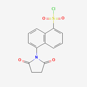 molecular formula C14H10ClNO4S B1636658 5-(2,5-dioxopyrrolidin-1-yl)naphthalene-1-sulfonyl Chloride 