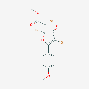 molecular formula C14H11Br3O5 B163668 Methyl 2,3-dihydro-5-(4-methoxyphenyl)-3-oxo-alpha,2,4-tribromo-2-furanacetate CAS No. 139266-54-9