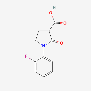 molecular formula C11H10FNO3 B1636757 1-(2-Fluorophenyl)-2-oxopyrrolidine-3-carboxylic acid 