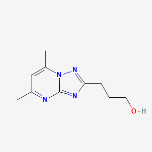 molecular formula C10H14N4O B1636787 3-(5,7-Dimethyl[1,2,4]triazolo[1,5-a]pyrimidin-2-yl)propan-1-ol CAS No. 832737-20-9