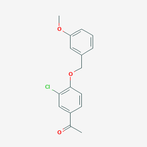 molecular formula C16H15ClO3 B1636837 1-{3-Chloro-4-[(3-methoxybenzyl)oxy]phenyl}-1-ethanone CAS No. 885949-84-8