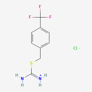 molecular formula C9H10ClF3N2S B1636844 Amino{[4-(trifluoromethyl)benzyl]sulfanyl}methaniminium chloride 