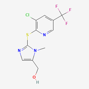 molecular formula C11H9ClF3N3OS B1636855 (2-{[3-氯-5-(三氟甲基)-2-吡啶基]-硫代}-1-甲基-1H-咪唑-5-基)甲醇 CAS No. 338422-44-9