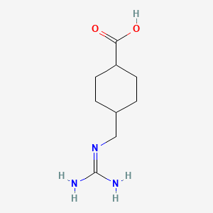 molecular formula C9H17N3O2 B1636857 4-[(diaminomethylideneamino)methyl]cyclohexane-1-carboxylic Acid CAS No. 41651-88-1