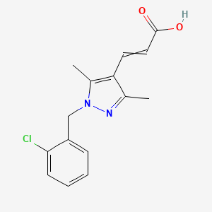 molecular formula C15H15ClN2O2 B1636863 3-[1-[(2-Chlorophenyl)methyl]-3,5-dimethylpyrazol-4-yl]prop-2-enoic acid 