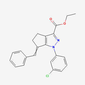 Ethyl 6-benzylidene-1-(3-chlorophenyl)-4,5-dihydrocyclopenta[c]pyrazole-3-carboxylate