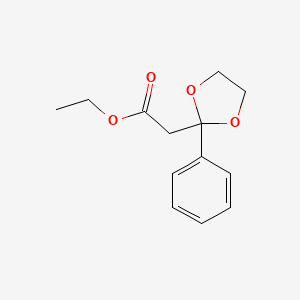 molecular formula C13H16O4 B1636896 Ethyl 2-(2-phenyl-1,3-dioxolan-2-yl)acetate 