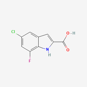 molecular formula C9H5ClFNO2 B1637040 5-氯-7-氟-1H-吲哚-2-羧酸 CAS No. 383132-37-4