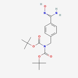 molecular formula C18H27N3O5 B1637128 tert-butyl N-[[4-(N'-hydroxycarbamimidoyl)phenyl]methyl]-N-[(2-methylpropan-2-yl)oxycarbonyl]carbamate 