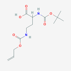 molecular formula C13H22N2O6 B1637144 2-[(2-methylpropan-2-yl)oxycarbonylamino]-4-(prop-2-enoxycarbonylamino)butanoic Acid 