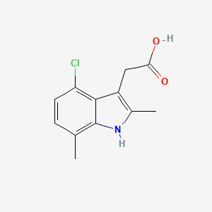 molecular formula C12H12ClNO2 B1637244 (4-chloro-2,7-dimethyl-1H-indol-3-yl)acetic acid CAS No. 105908-44-9