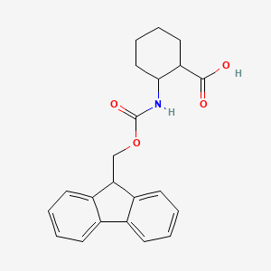 molecular formula C22H23NO4 B1637250 2-(9H-fluoren-9-ylmethoxycarbonylamino)cyclohexane-1-carboxylic Acid 