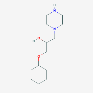 molecular formula C13H26N2O2 B1637316 1-Cyclohexyloxy-3-piperazin-1-ylpropan-2-ol 