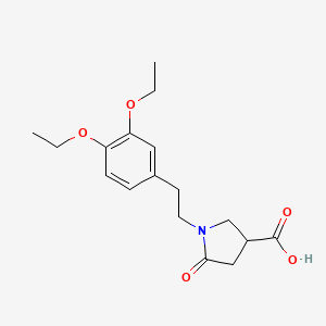 molecular formula C17H23NO5 B1637321 1-[2-(3,4-Diethoxyphenyl)ethyl]-5-oxo-3-pyrrolidinecarboxylic acid CAS No. 881040-72-8