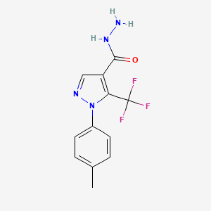 molecular formula C12H11F3N4O B1637366 1-(4-Methylphenyl)-5-(trifluoromethyl)-1H-pyrazole-4-carbohydrazide CAS No. 618090-91-8