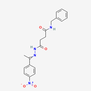 molecular formula C19H20N4O4 B1637392 N-benzyl-N'-[1-(4-nitrophenyl)ethylideneamino]butanediamide 