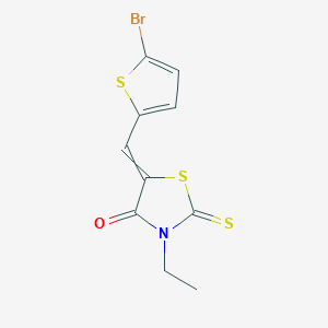 molecular formula C10H8BrNOS3 B1637396 5-[(5-Bromothiophen-2-yl)methylidene]-3-ethyl-2-sulfanylidene-1,3-thiazolidin-4-one 