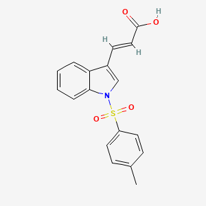 molecular formula C18H15NO4S B1637410 3-{1-[(4-Methylphenyl)sulfonyl]-1h-indol-3-yl}acrylic acid CAS No. 298187-97-0