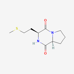 molecular formula C10H16N2O2S B1637418 (3S,8aS)-3-(2-methylsulfanylethyl)-2,3,6,7,8,8a-hexahydropyrrolo[1,2-a]pyrazine-1,4-dione 