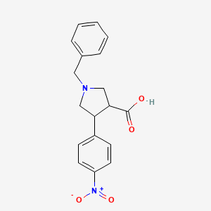 molecular formula C18H18N2O4 B1637450 1-benzyl-4-(4-nitrophenyl)pyrrolidine-3-carboxylic Acid 