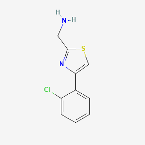 molecular formula C10H9ClN2S B1637466 [4-(2-Chlorophenyl)-1,3-thiazol-2-yl]methanamine CAS No. 643723-55-1