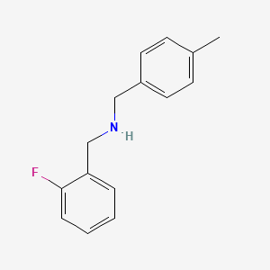 molecular formula C15H16FN B1637478 N-[(2-fluorophenyl)methyl]-1-(4-methylphenyl)methanamine 