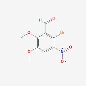 molecular formula C9H8BrNO5 B1637486 2-Bromo-5,6-dimethoxy-3-nitrobenzaldehyde 