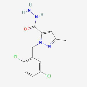 molecular formula C12H12Cl2N4O B1637508 1-(2,5-Dichlorobenzyl)-3-methyl-1H-pyrazole-5-carbohydrazide 