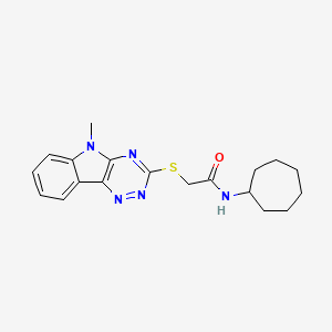 molecular formula C19H23N5OS B1637526 N-cycloheptyl-2-[(5-methyl-[1,2,4]triazino[5,6-b]indol-3-yl)sulfanyl]acetamide 