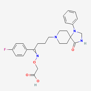 2-[[1-(4-Fluorophenyl)-4-(4-oxo-1-phenyl-1,3,8-triazaspiro[4.5]decan-8-yl)butylidene]amino]oxyacetic acid