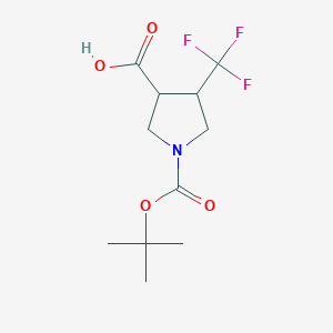 molecular formula C11H16F3NO4 B1637552 1-Boc-4-trifluoromethylpyrrolidine-3-carboxylic acid 