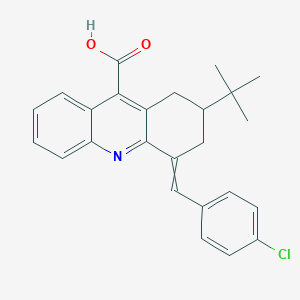 molecular formula C25H24ClNO2 B1637586 2-tert-butyl-4-[(4-chlorophenyl)methylidene]-2,3-dihydro-1H-acridine-9-carboxylic acid 