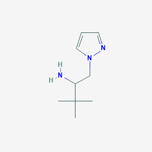 molecular formula C9H17N3 B1637604 3,3-dimethyl-1-(1H-pyrazol-1-yl)butan-2-amine 