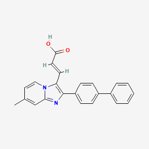 3-(2-Biphenyl-4-yl-7-methylimidazo[1,2-a]pyridin-3-yl)acrylic acid